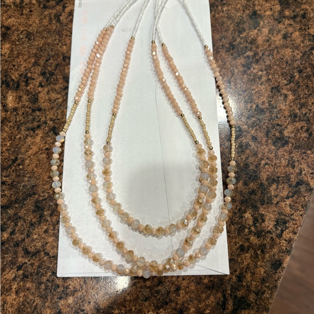 NWT Park Lane Gold and Cream Multi-Strand Necklace